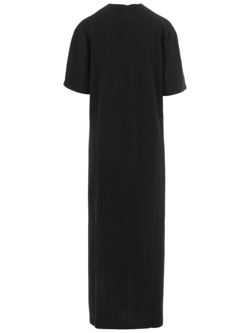 Sa Su Phi Black Long-Line Crew Neck Cashmere Sweater