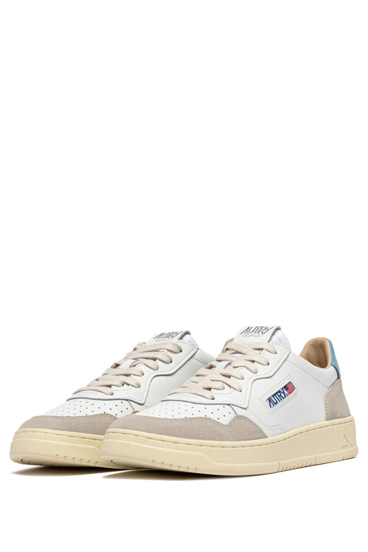 Autry White Blue Medalist Suede Sneakers