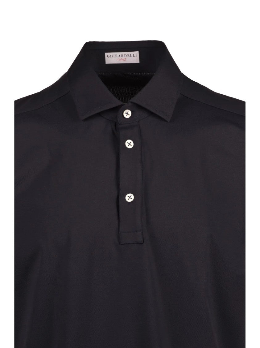 Ghirardelli Next Black Polyamide-Blend Snug-Fit Polo Shirt