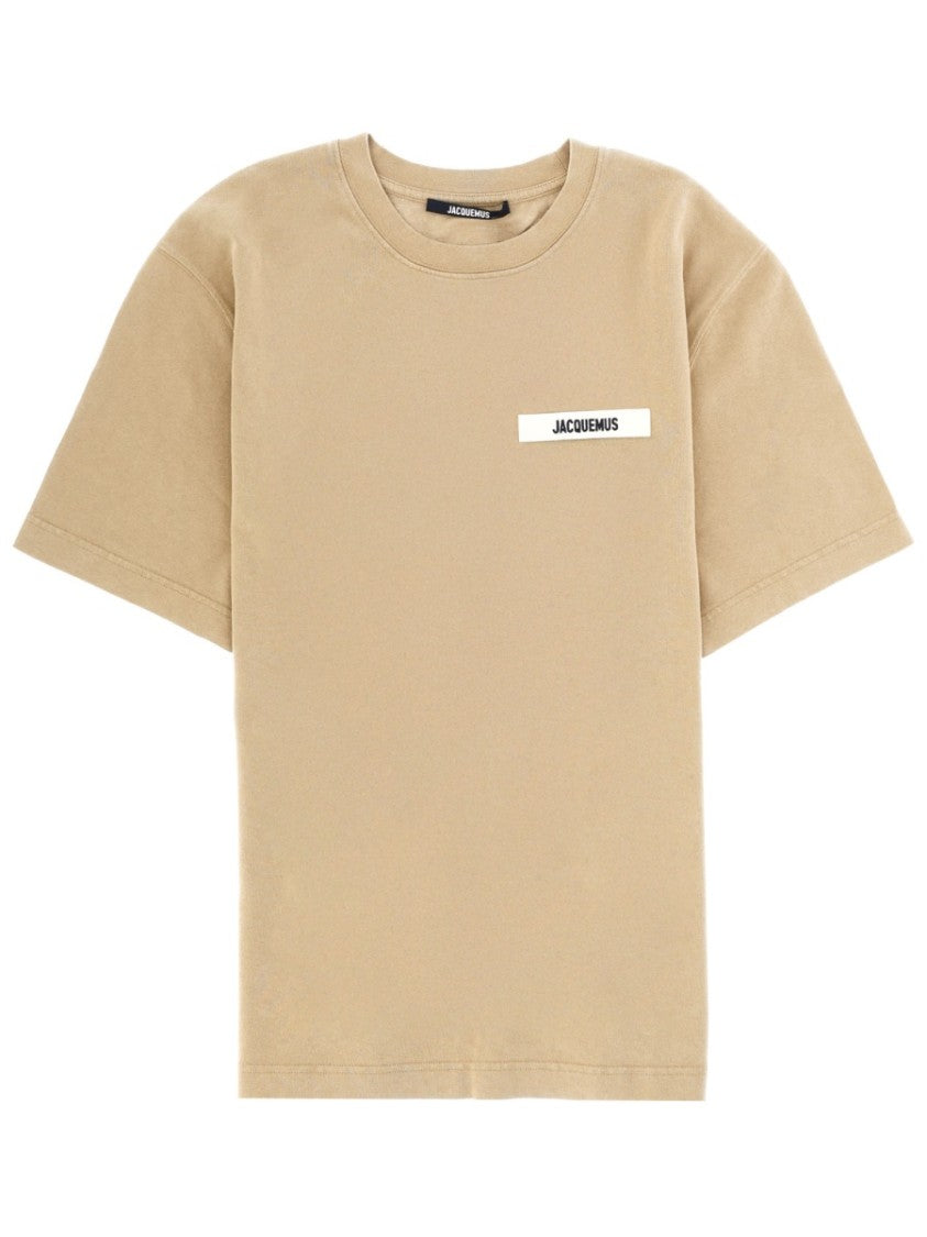 Jacquemus Beige Grosgrain Relaxed Fit Cotton T-Shirt