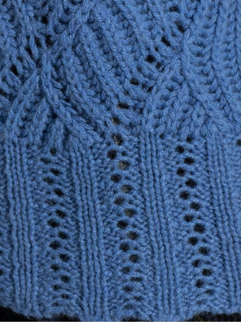 Etro Textured Wave Pattern Knitwear Top With Scalloped Hem