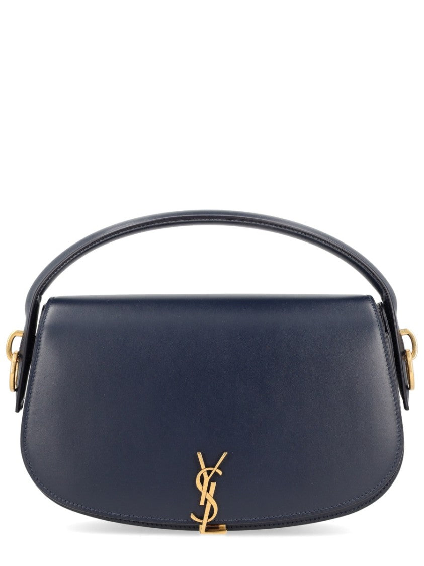 Saint Laurent Voltaire Blue Calfskin Shoulder Bag