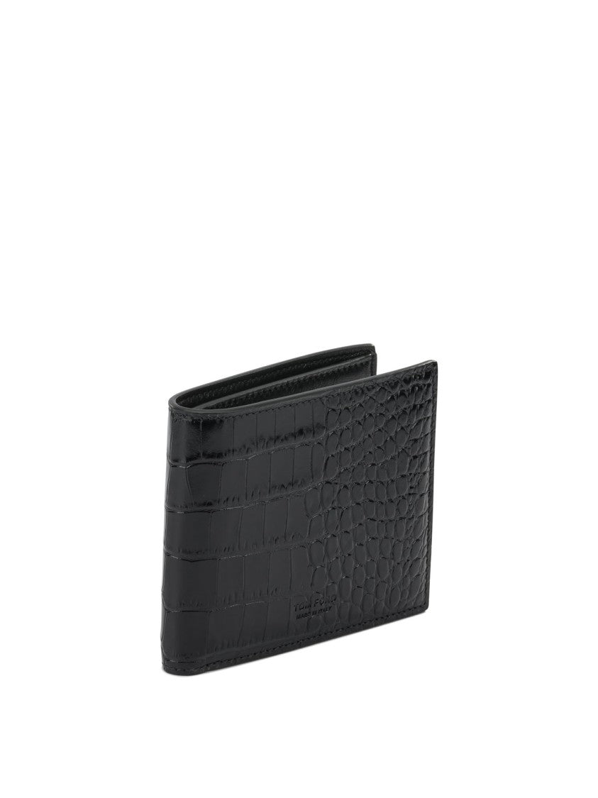 Tom Ford Crocodile Print Leather Wallet