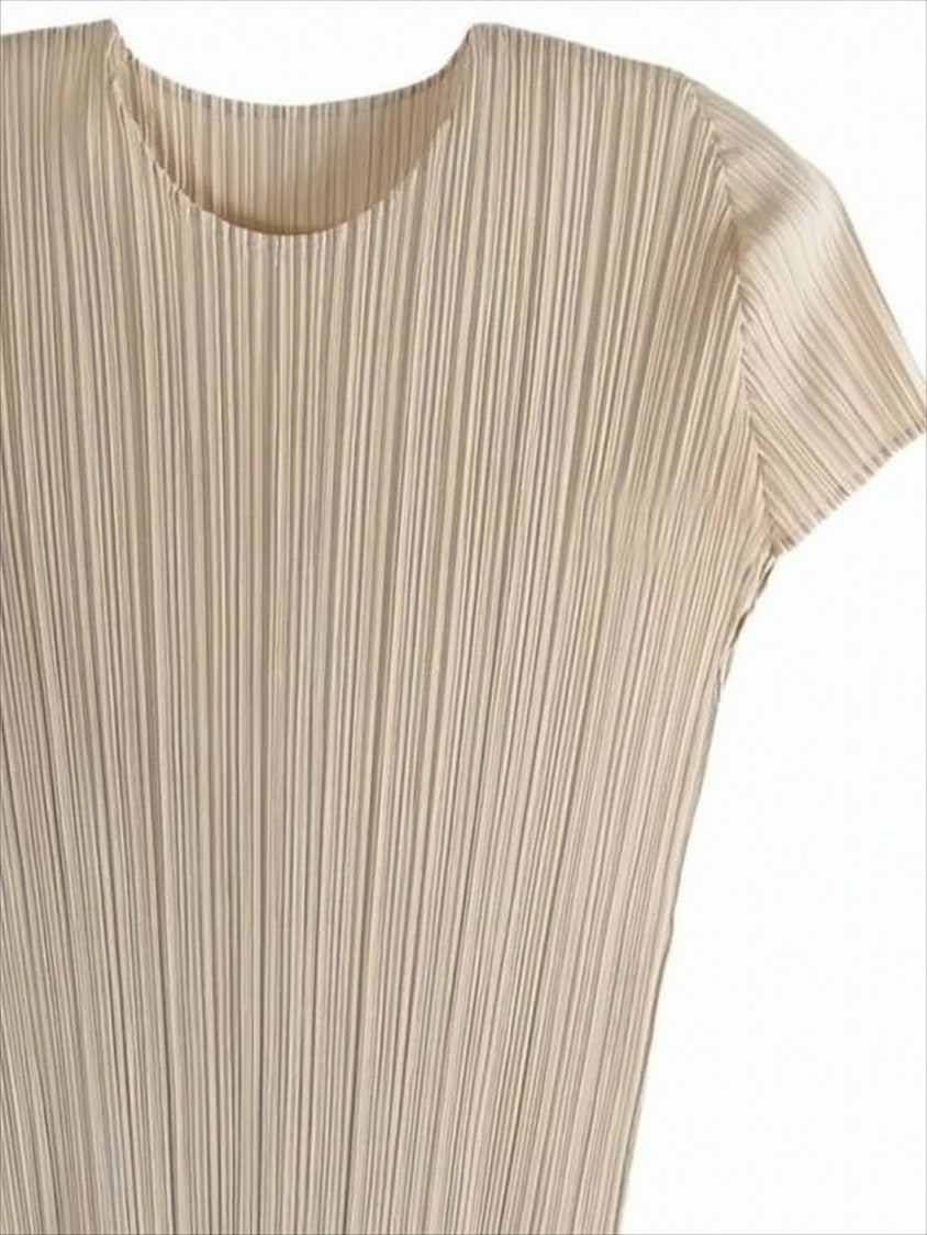 Pleats Please Pleated Short-Sleeved Top With Drape