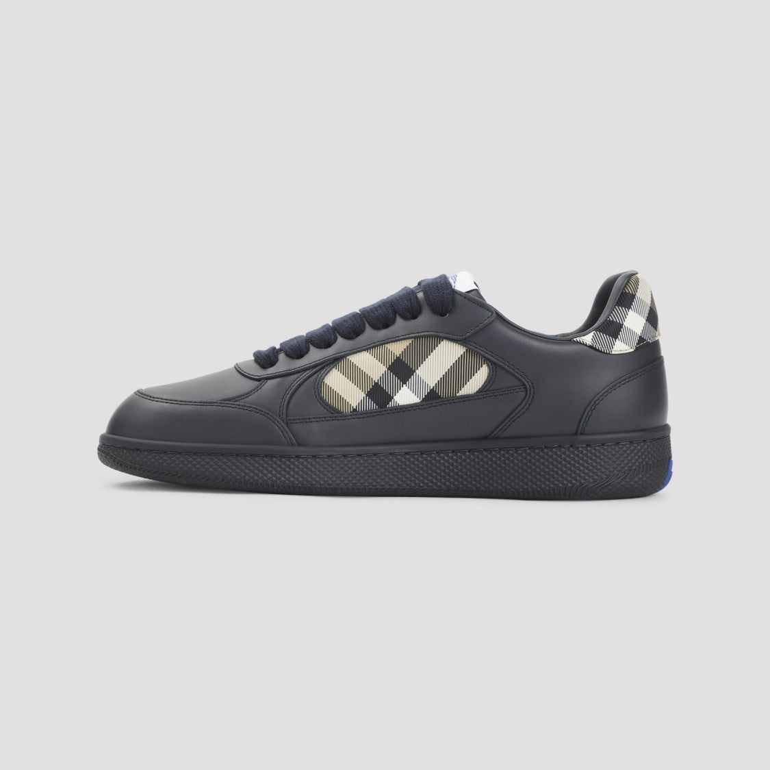 Burberry Calf Leather Sneakers With Check-Patterned Panels