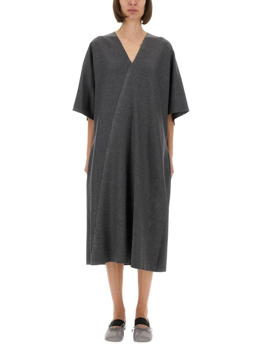 Mm6 By Maison Margiela Relaxed Fit Grey Midi Dress