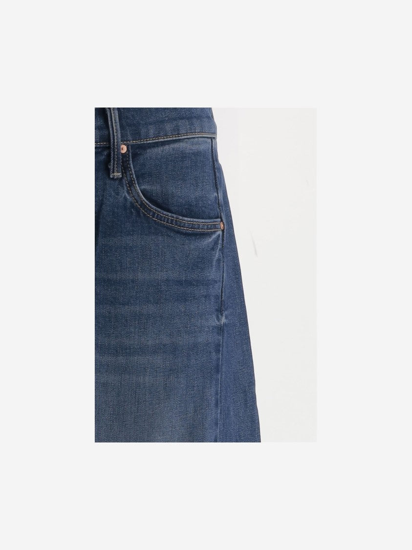 Mother Full-Pipe Flood Cotton Srtetch Jeans