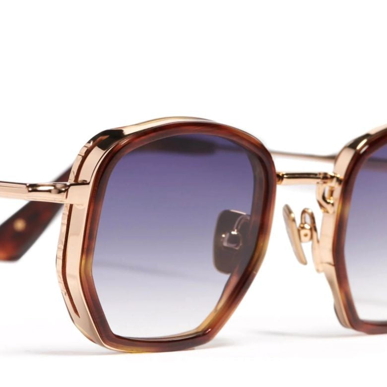 John Dalia Geometric Tortoiseshell Sunglasses With Gradient Lenses