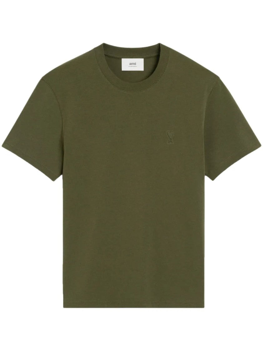 Ami Olive Green Drop Shoulder T-Shirt
