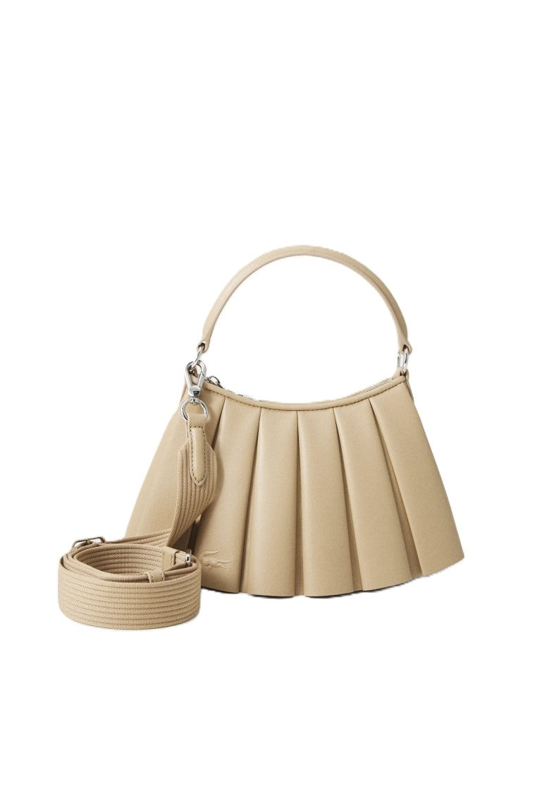 Lacoste Beige Lenglen Leather Shoulder Bag