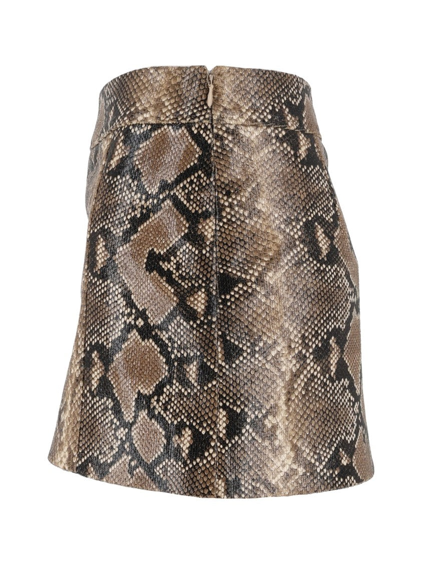 Ermanno Scervino Snakeskin Pattern Fitted Silhouette Mini Skirt