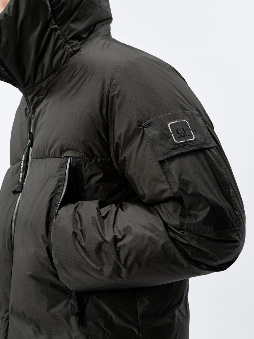 C.P. Company Metropolis Boxy High Collar Logo Down Jacket