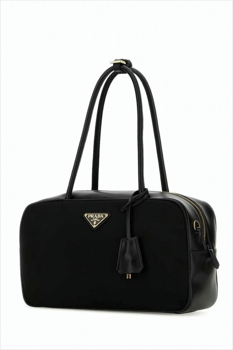 Prada Rectangular Shoulder Bag In Recycled Polyamide With Lock Detail