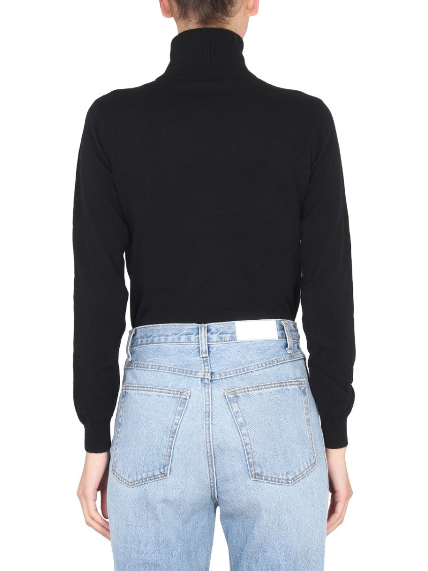 Ballantyne Fitted Long-Sleeve Turtleneck With Cross-Neck Design