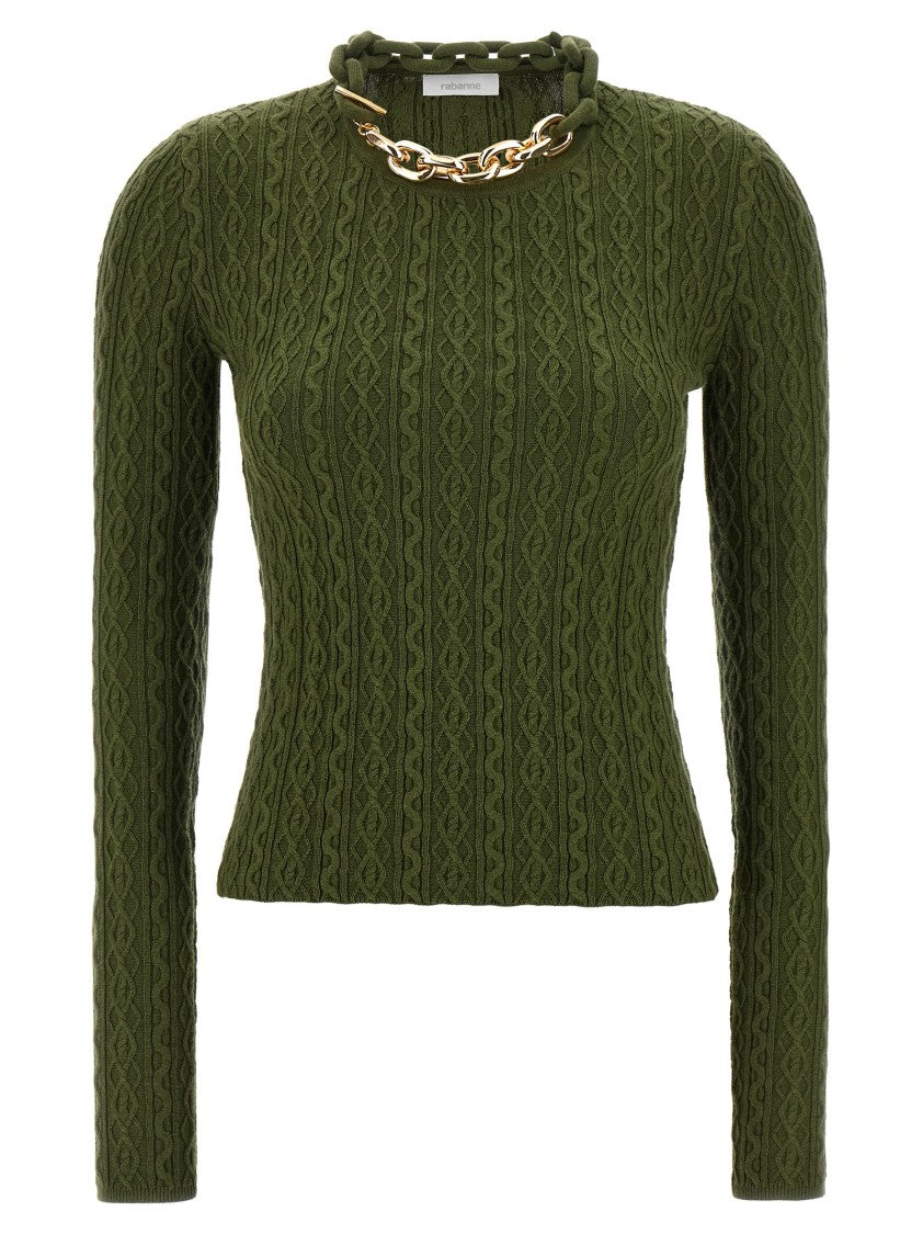 Paco Rabanne Ribbed Wool-Cashmere Blend Sweater