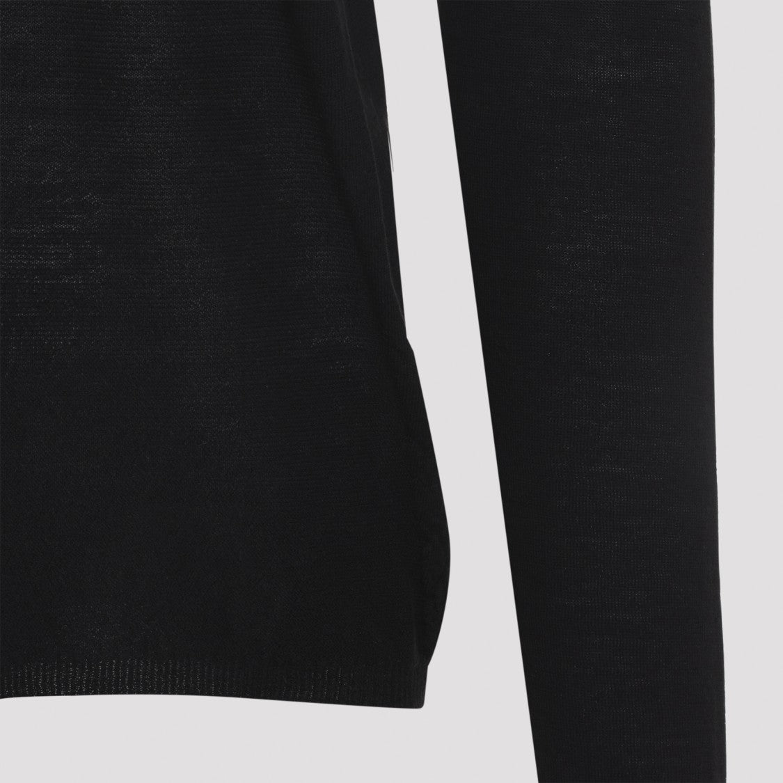 Rick Owens Black Virgin Wool Biker Level Sweater