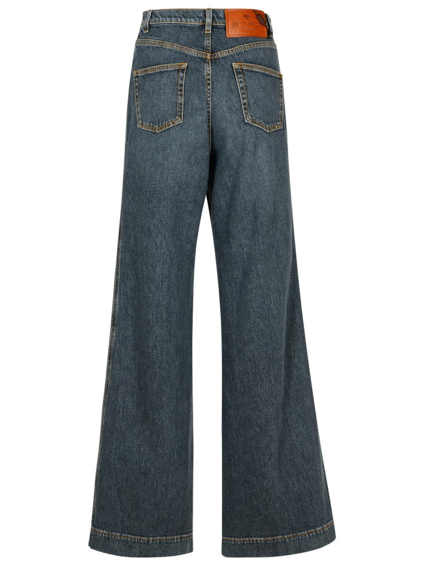 Etro Gray Cotton Jeans