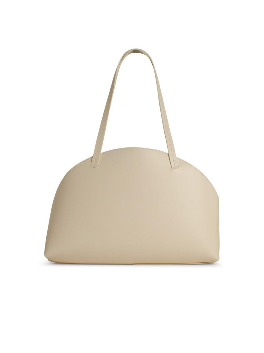 Jil Sander Curve Media' White Leather Crossbody Bag