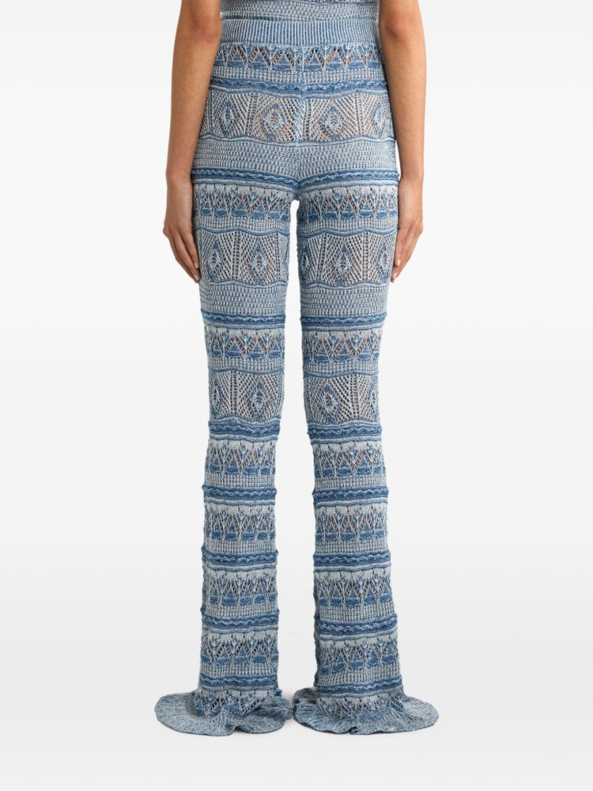 Etro Blue Fit-And-Flare Trousers