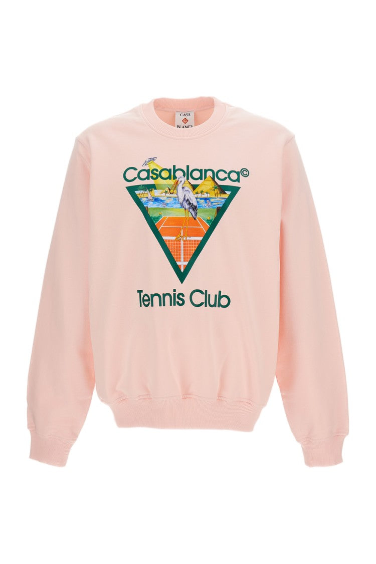 Casablanca Pink Tennis Club Icon Cotton Sweatshirt