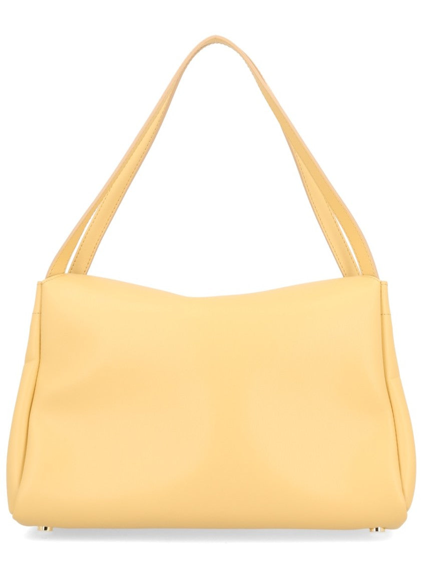 Themoirè Orange Structured Double Straps Shoulder Bag