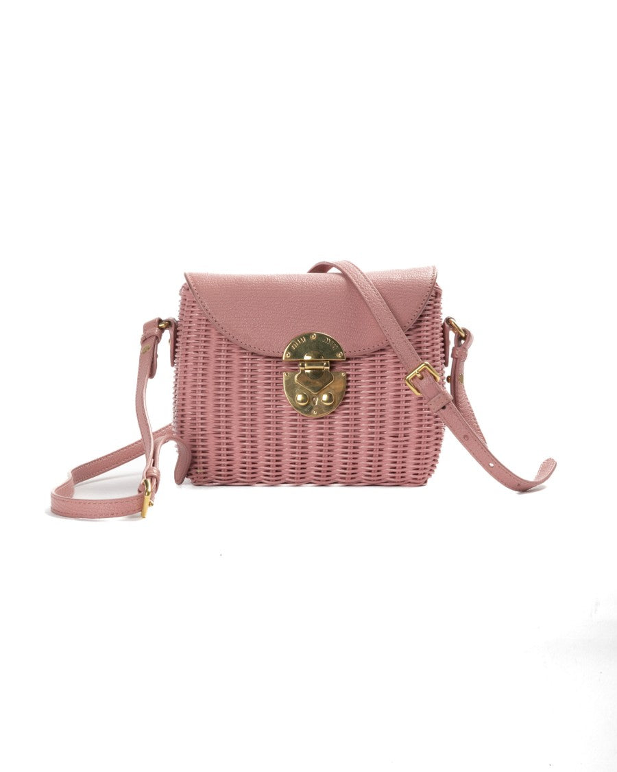 Miu Miu Basket Small Pink Wicker
