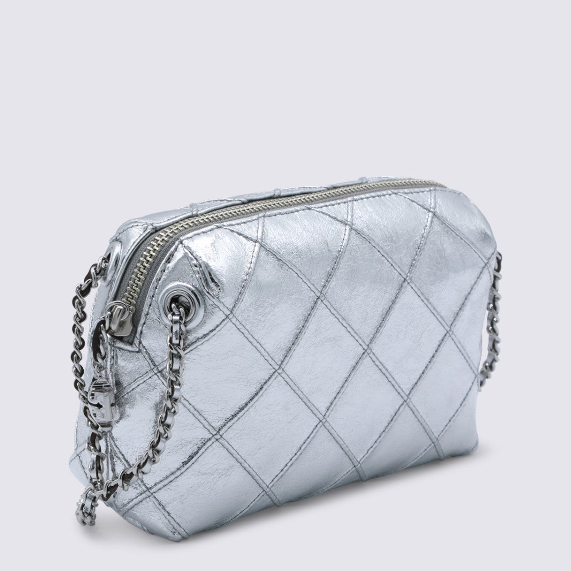 Tory Burch Silver Leather Crossbody Bag
