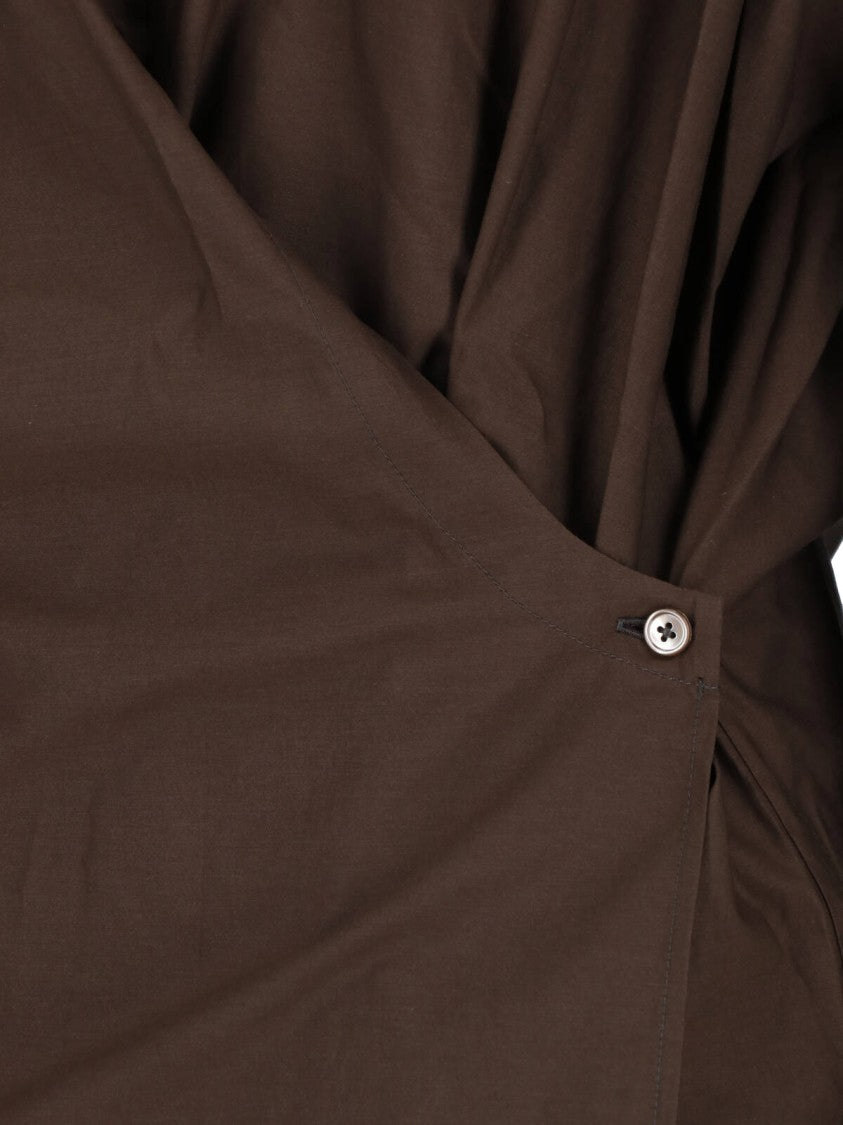 Lemaire Brown Classic Collar Twisted Cotton-Silk Shirt