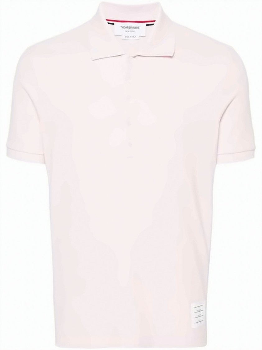 Thom Browne Light Pink Polo Shirt With Classic Collar
