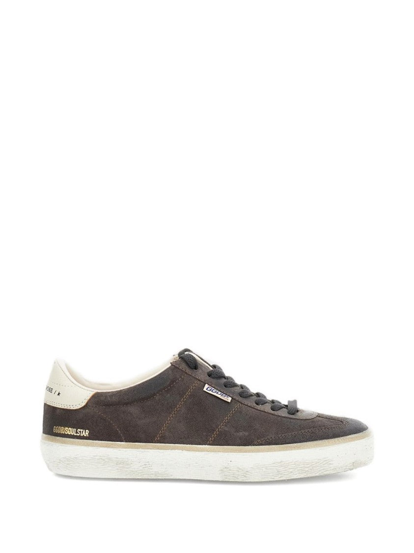 Golden Goose Dark Brown Suede Low-Top Sneakers