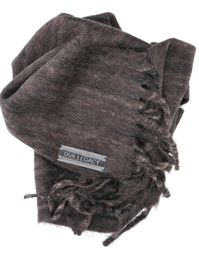 Our Legacy Brown Estate Fringed Wool Scarf