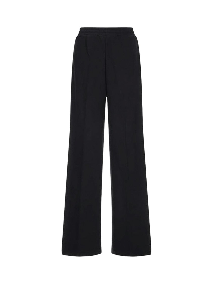 Msgm Wide-Leg Cotton Pants With Drawstring Waistband