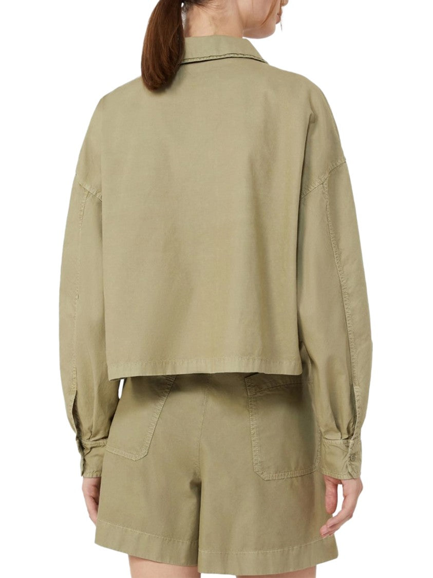 Max Mara Boxy Cropped Shirt With Classic Collar
