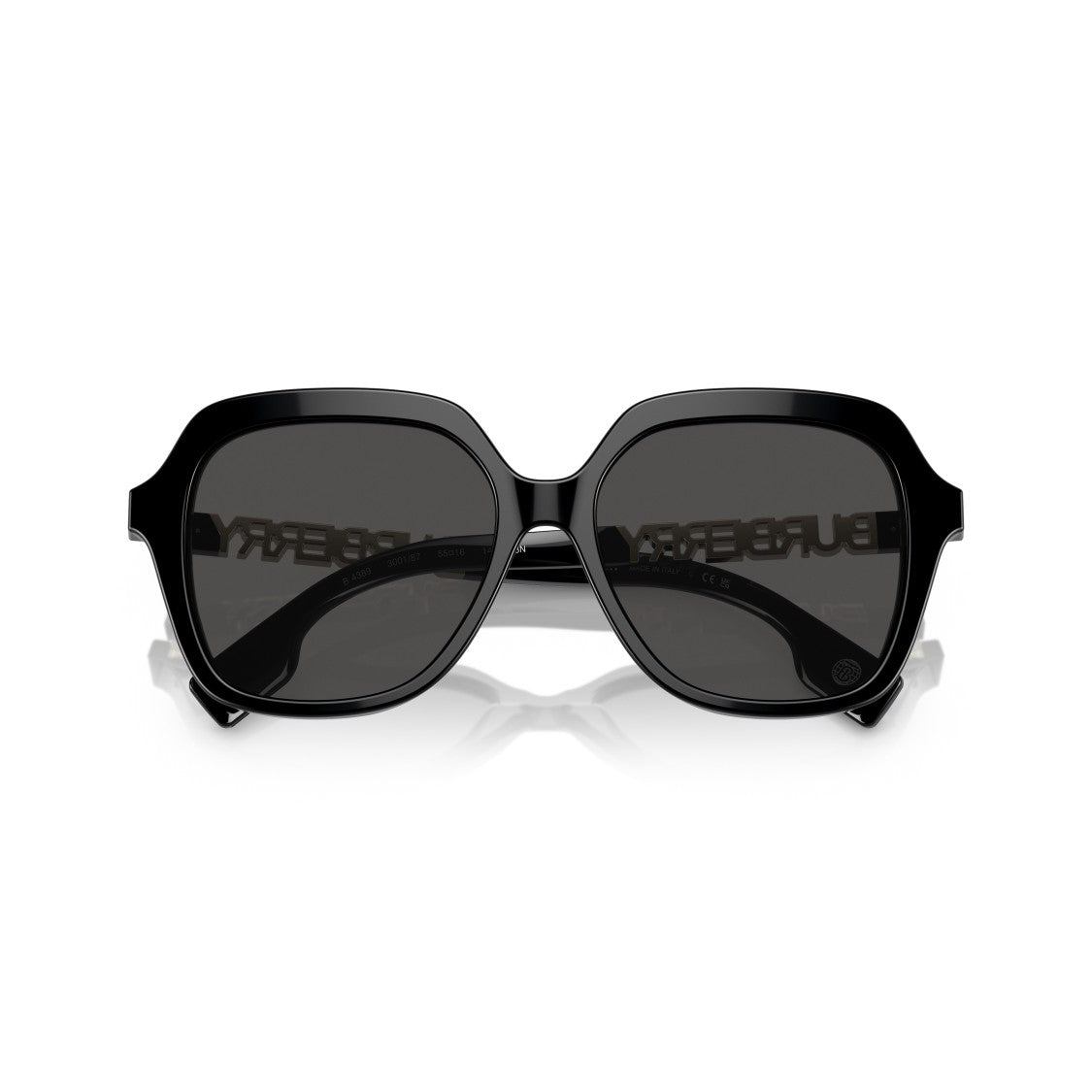 Burberry Oversized Square Frame Sunglasses With Metallic Logo Detail