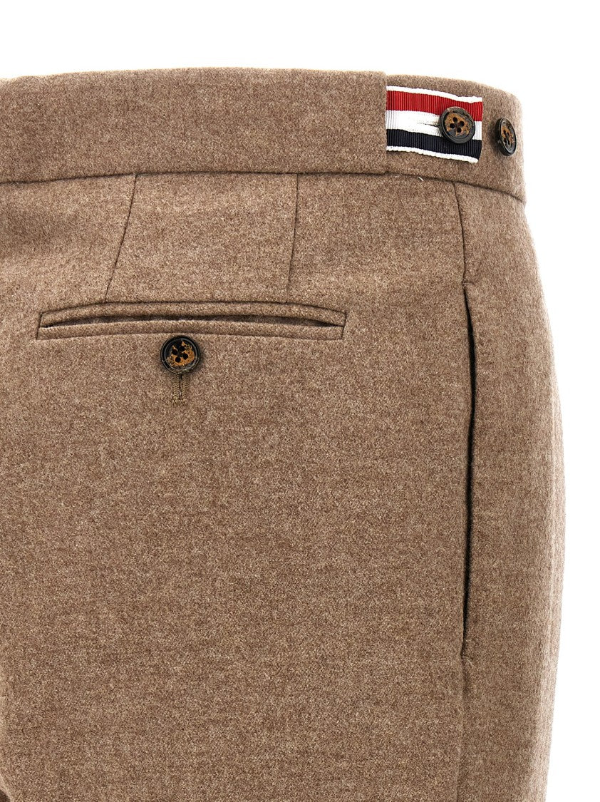 Thom Browne Low Waist Brown Wool Pants