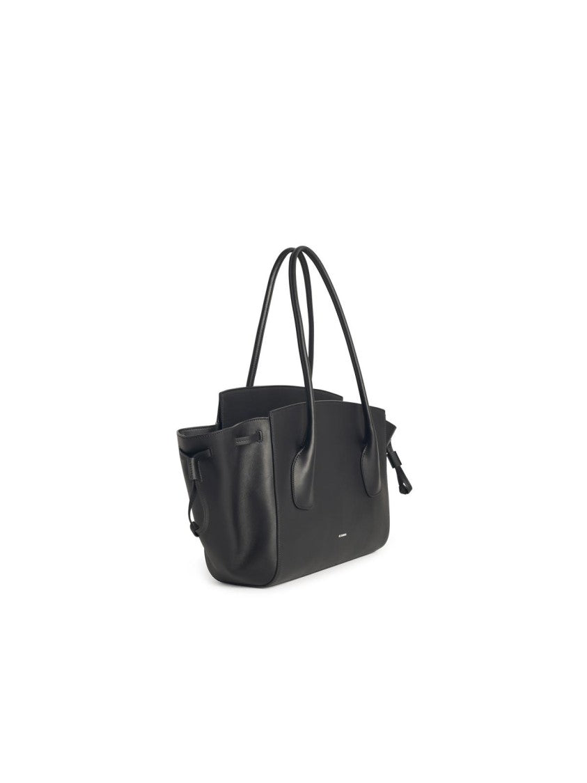 Jil Sander Small 'Voyage' Black Leather Bag