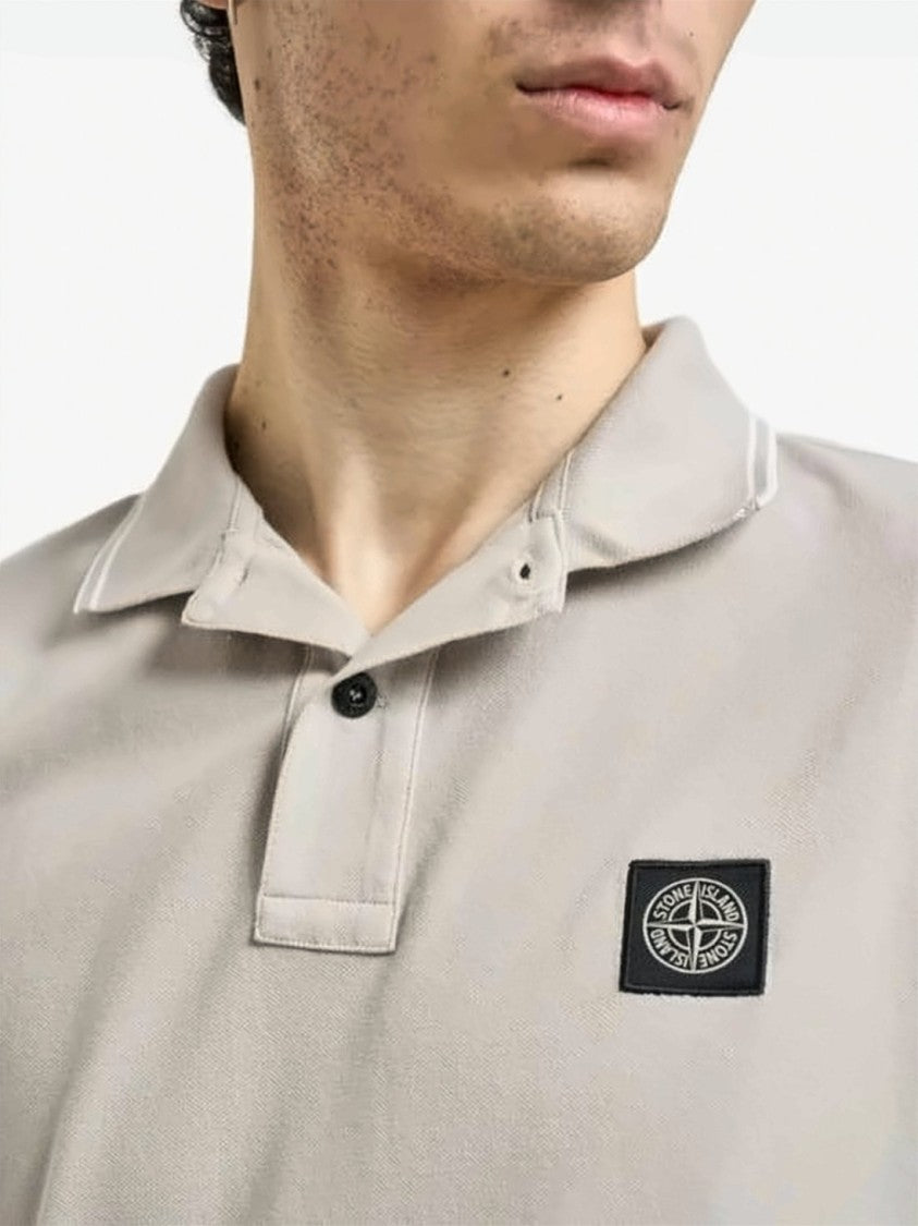 Stone Island Short-Sleeve Polo Shirt With Traditional Collar