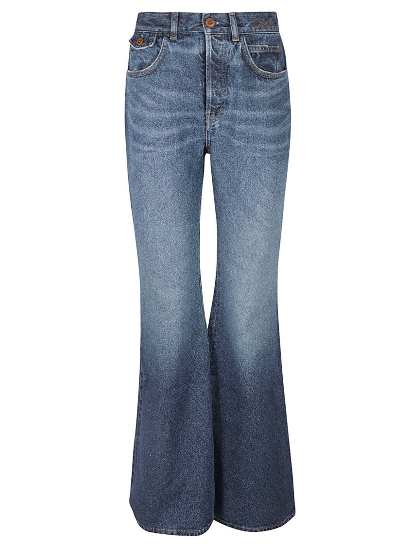 Chloé High-Waisted Flared Jeans With Vintage Wash