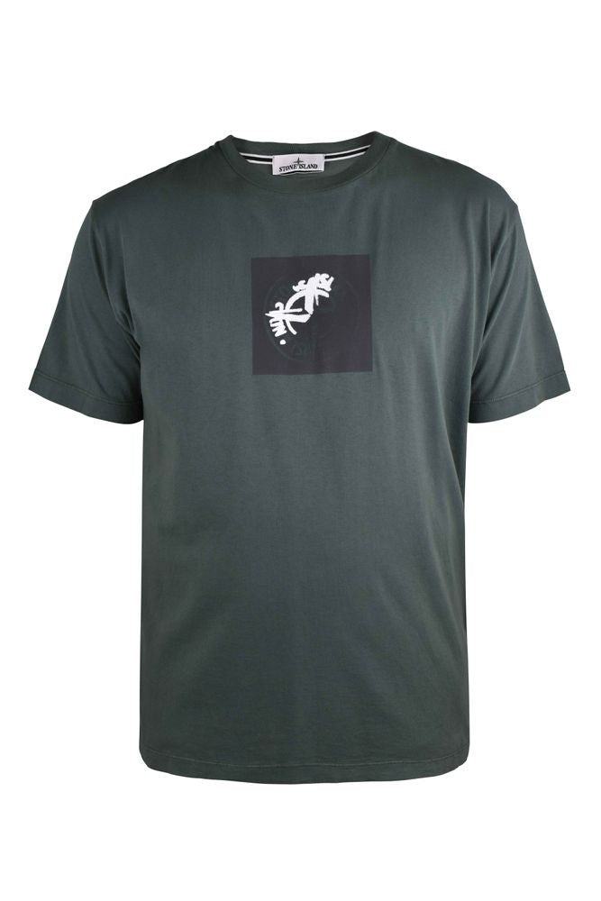 Stone Island Dark Green Cotton T-Shirt