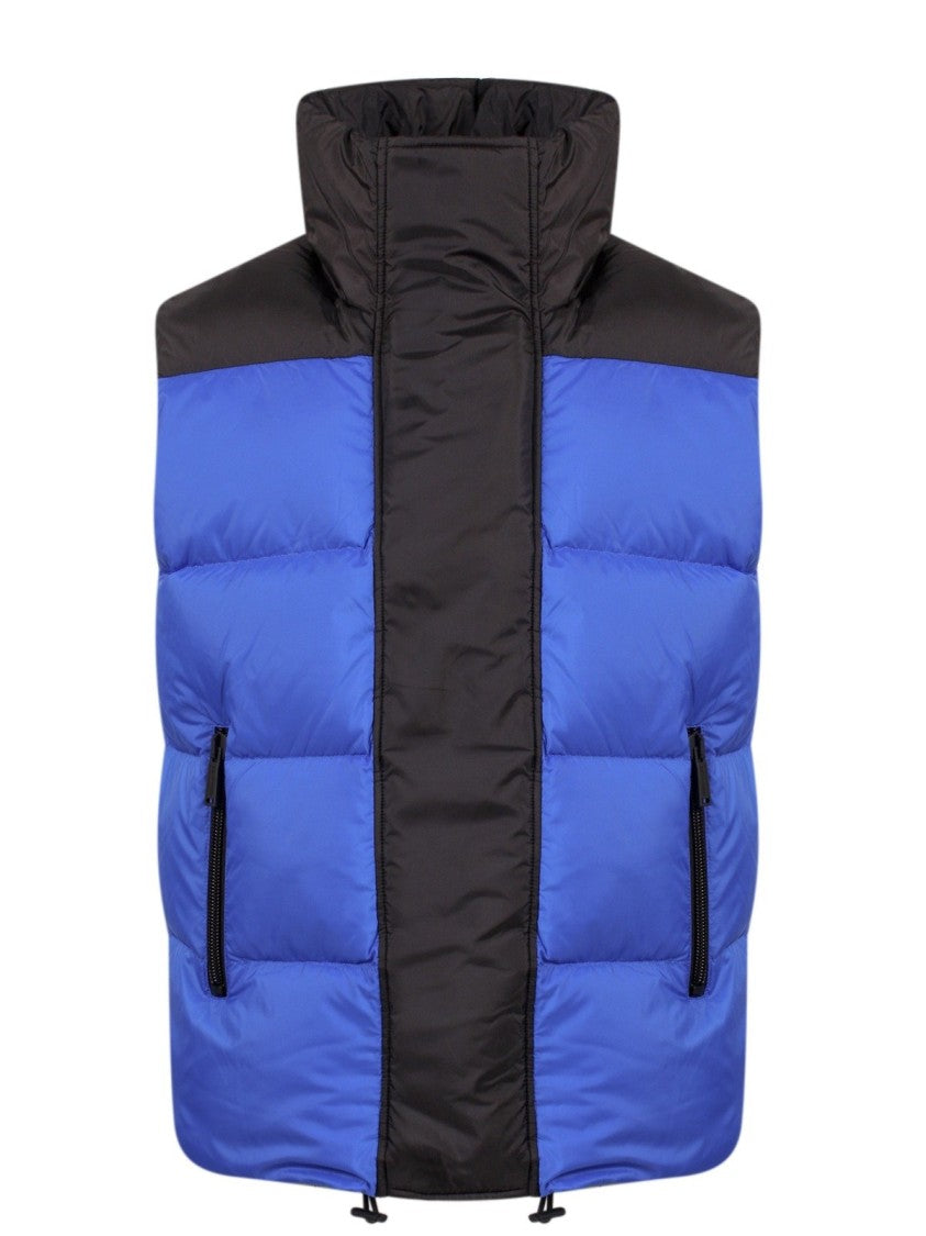 Dsquared2 Puffed Vest With Contrasting Panels And High Collar