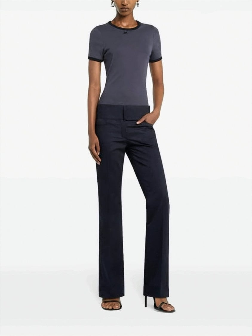 Courrèges Fitted Short-Sleeve T-Shirt With Contrasting Trim