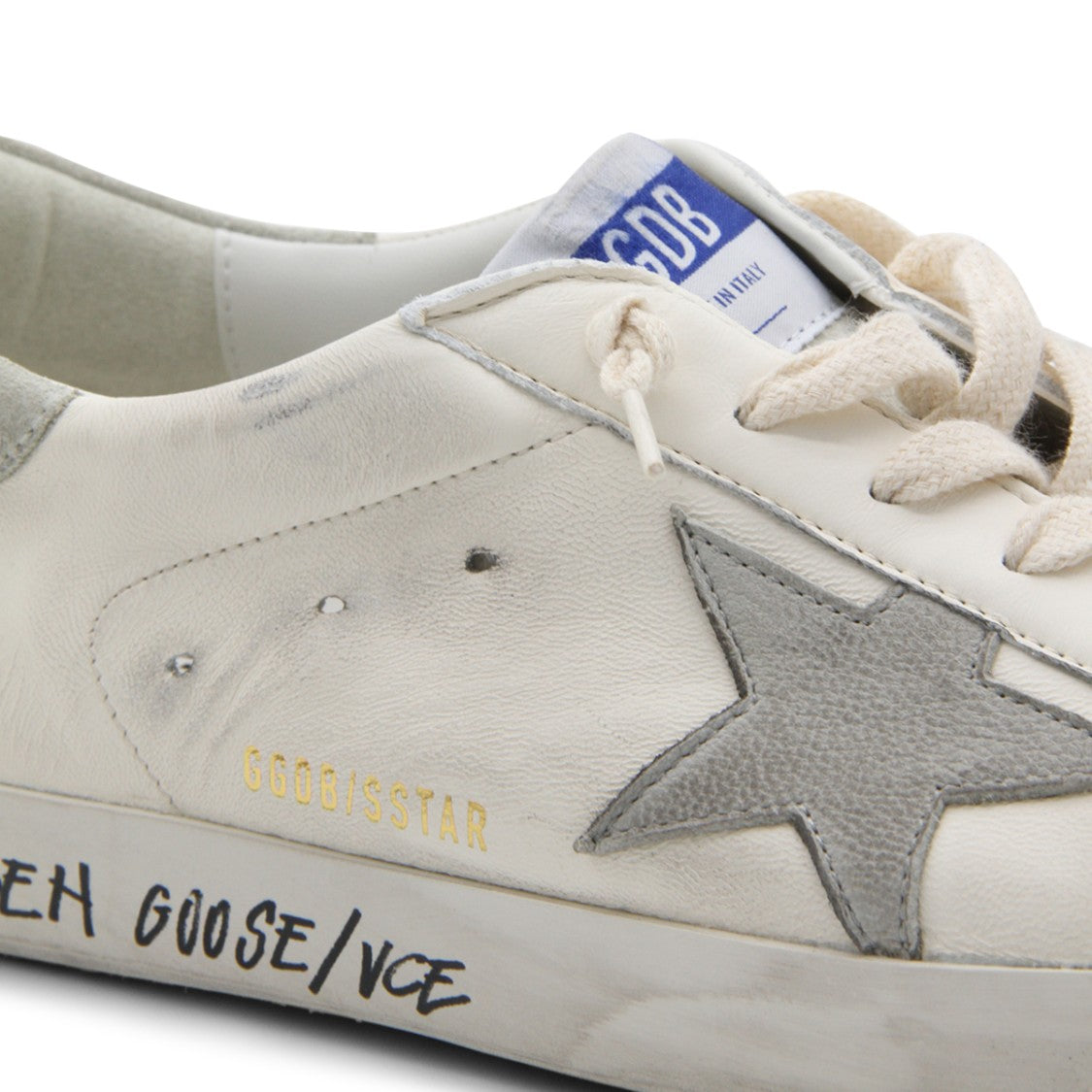 Golden Goose White And Grey Leather Sneakers