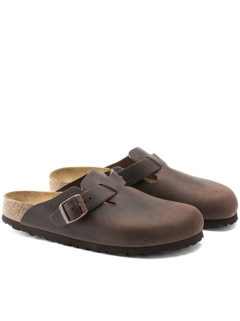 Birkenstock Boston Matte Brown Leather Clogs