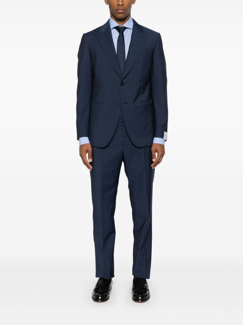 Borrelli Pinstripe Pattern Popeline Shirt With Cutaway Collar And Buttoned Cuffs