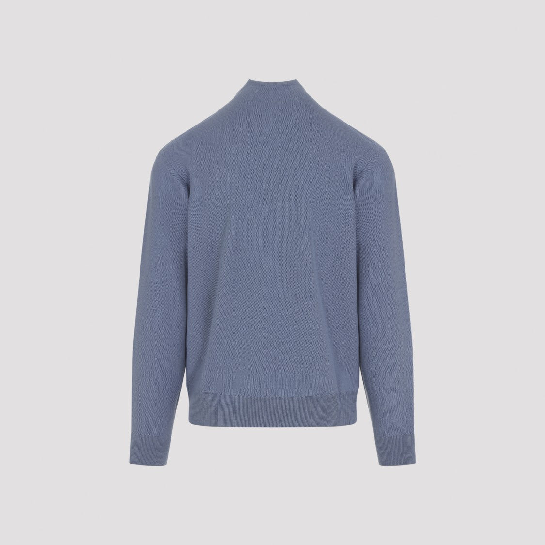Ralph Lauren X Purple Label Soft Blue Wool Pullover With Ribbed Collar