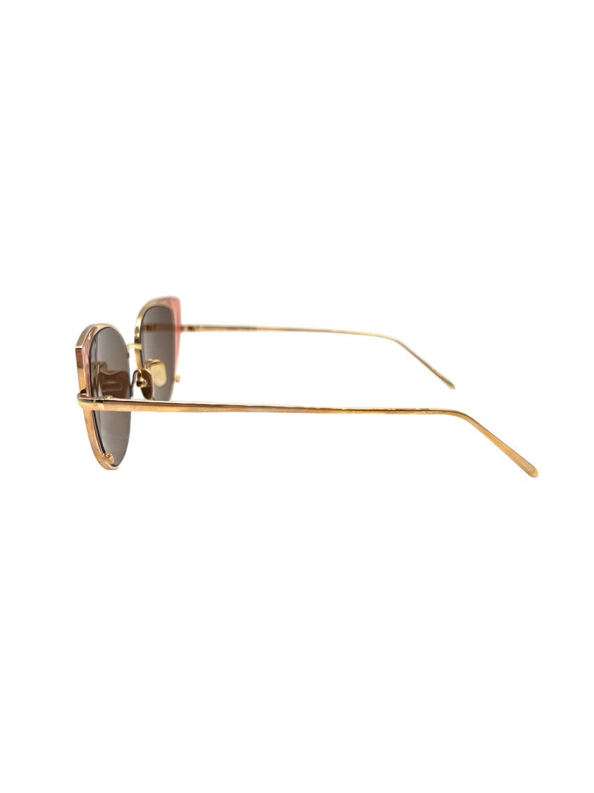 Linda Farrow Metallic Metal International Fit 140 Mm Sunglasses