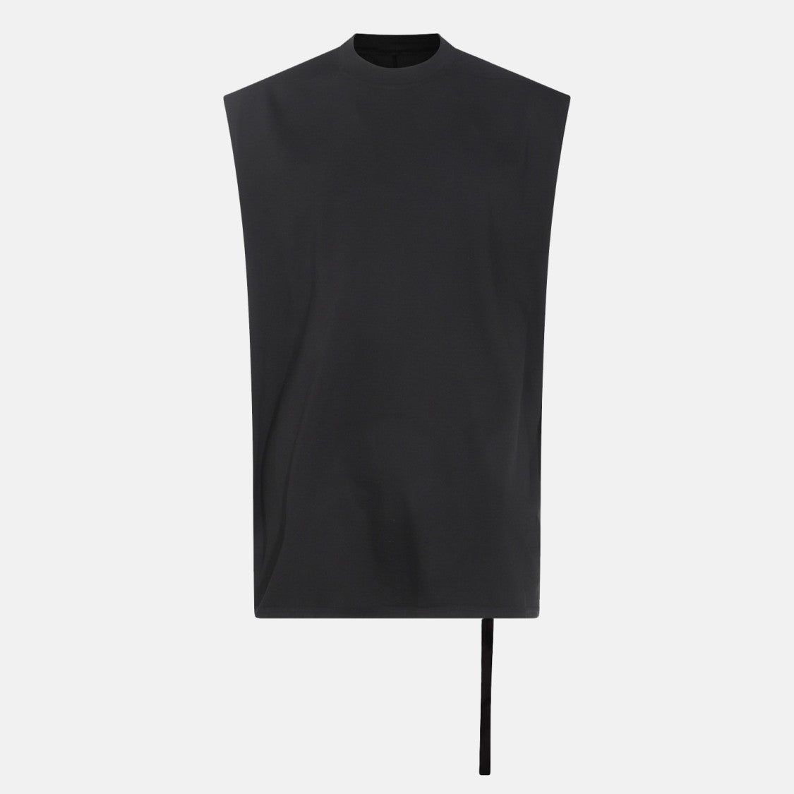 Drkshdw By Rick Owens Minimalist Black Top With Round Neckline And Long Sleeves