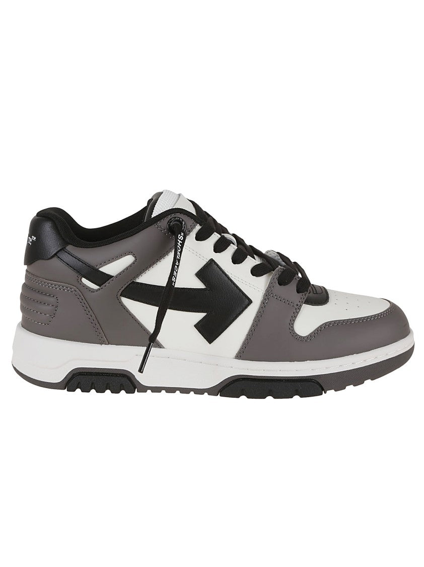 Off-White Grey Out Of Office Calf Leather Sneakers