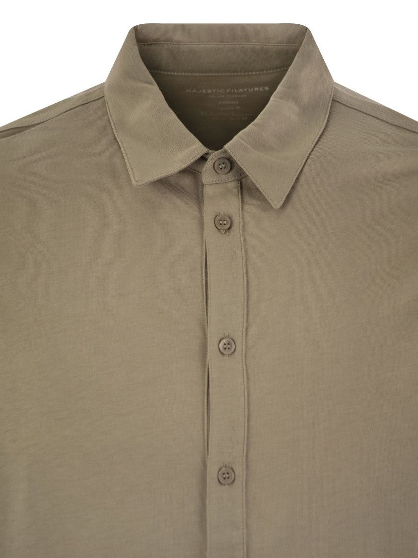 Majestic Long-Sleeved Shirt In Lyocell And Cotton