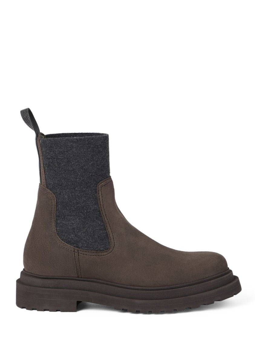 Brunello Cucinelli Calf Leather Ankle Boots